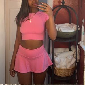 CottonOn Pink Crop Top and Skirt Set